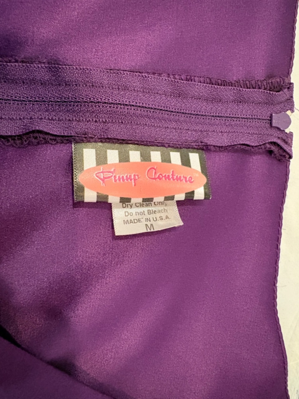 Purple Satin Pinup Dress - Picture 4 of 7